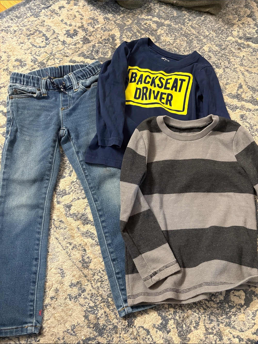 boys size 5/5T 3-piece outfit bundle – jeans & long sleeve shirts